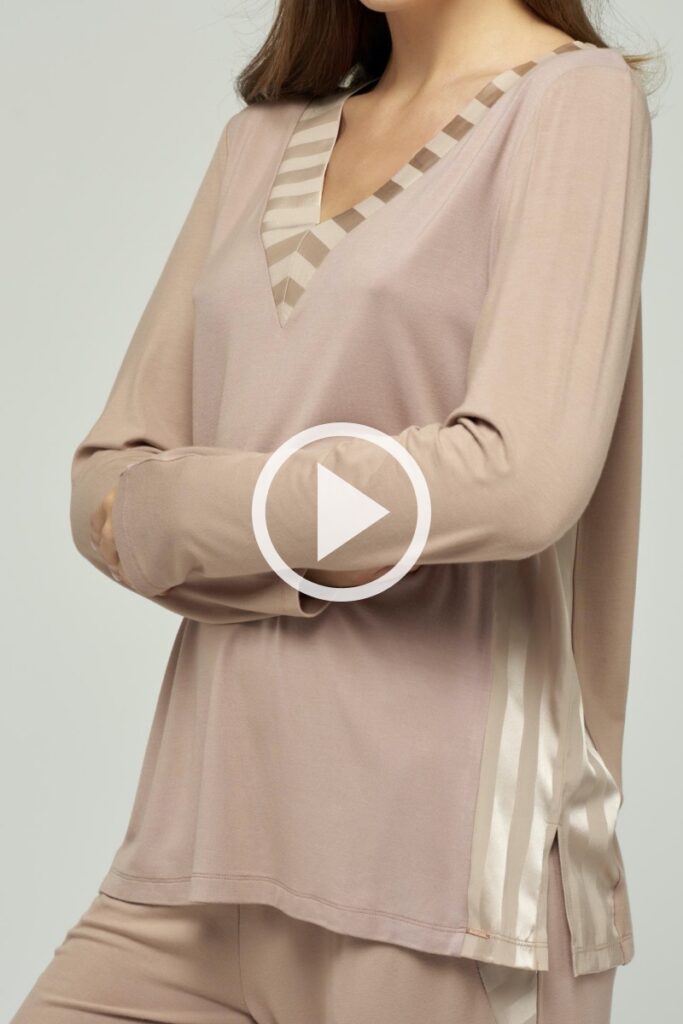sku: W22-00VI208-L | Brand: Marc Andre  | Size: 36 38 40 42 44  | Colors: Бежевый  | Бренды Marc&Andre | Домашняя одежда Топ домашний | Title: Блуза EASY PACE