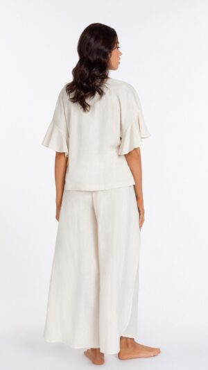 sku: BR24-01-LB | Brand: Marc Andre  | Size: Small Medium Large  | Colors: Белый  | Бренды Marc&Andre | Пляжная одежда | Title: Блуза LUXURY LINENS