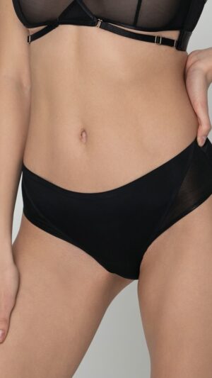 sku: 80074 | Brand: Rose&Petal  | Size: Small Medium Large XLarge XXLarge  | Colors: Черный  | Бренды Rose&Petal | Трусы Нижнее белье Бразильяна | Title: Бразильяна TULLE GRAPHIQUE