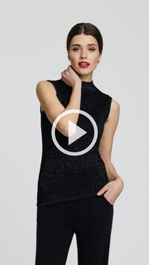 sku: W23-00CH2005 | Brand: Marc Andre  | Size: 36 38 40 42 44  | Colors: Черный  | Бренды Marc&Andre | Кашемир Джемперы | Title: Водолазка без рукавов HIDDEN DIAMOND