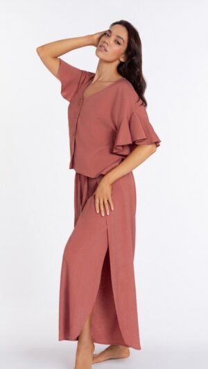 sku: BR24-03-PA | Brand: Marc Andre  | Size: Small Medium Large  | Colors: Коралл  | Бренды Marc&Andre | Пляжная одежда | Title: Брюки LUXURY LINENS