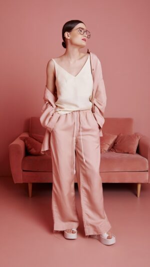 sku: BR2-PION-L1-LC | Brand: SHAMANI  | Size: Small Medium Large  | Colors: Бледно-Розовый  | Бренды SHAMANI | Пляжная одежда | Title: Брюки ПИОН