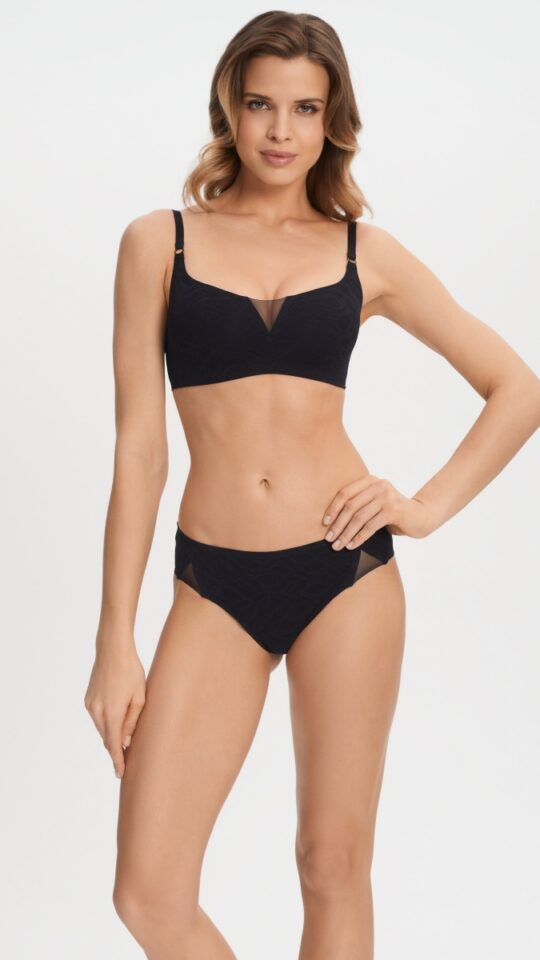 sku: W24-1464-01-TRS-SY | Brand: Marc Andre  | Size: 36 38 40 42 44  | Colors: Черный  | Бренды Marc&Andre | Бюстгальтер Нижнее белье Бескаркасный | Title: Бюстгальтер LACY SKIN