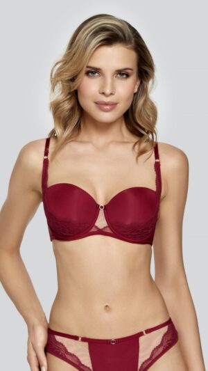 sku: W23-0413-BNM-LY | Brand: Marc Andre  | Size: 70 B 70 C 70 D 70 E 75 B 75 C 75 D 75 E 80 B 80 C 80 D 80 E 85 B 85 C 85 D 85 E  | Colors: Красный/Бежевый  | Бренды Marc&Andre | Бюстгальтер Нижнее белье Балконет | Title: Бюстгальтер RADIANT RUBY