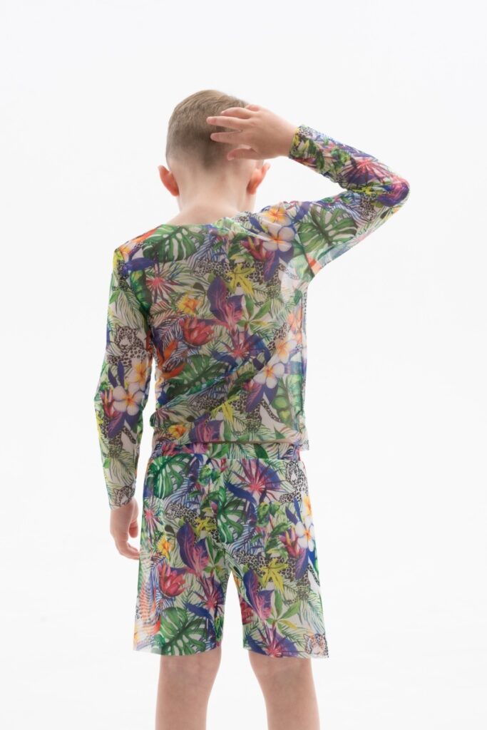 sku: 23002438 | Brand: RoDaSoleil  | Size: 104 110 116 122 128 134 140 146  | Colors: Цветной  | Бренды RoDaSoleil | Детские купальники | Title: Футболка ГЕПАРДЫ