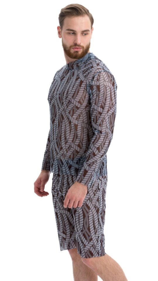 sku: 24003214 | Brand: RoDaSoleil  | Size: XSmall Small Medium Large XLarge XXLarge  | Colors: Цветной  | Бренды RoDaSoleil | Пляжная одежда | Мужская коллекция Пляжная одежда | Title: Футболка КАНАТЫ с капюшоном