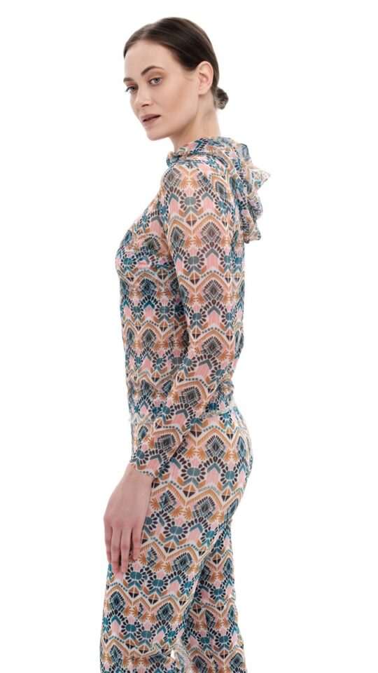 sku: 24000749 | Brand: RoDaSoleil  | Size: XSmall Small Medium Large XLarge  | Colors: Цветной  | Бренды RoDaSoleil | Пляжная одежда | Title: Футболка  КАСАБЛАНКА с капюшоном