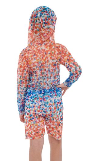 sku: 24002554 | Brand: Roda Soleil  | Size: 104 110 116 122 128 134 140 146 152 158  | Colors: Цветной  | Бренды RoDa Soleil | Детские купальники | Title: Футболка КОНФЕТТИ с капюшоном
