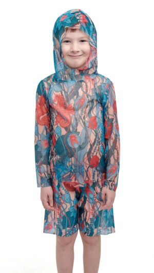 sku: 24002510 | Brand: Roda Soleil  | Size: 104 110 116 122 128 134 140 146 152 158  | Colors: Цветной  | Бренды RoDa Soleil | Детские купальники | Title: Футболка МОРСКИЕ ЕДИНОРОГИ с капюшоном