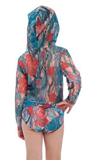 sku: 24002510 | Brand: Roda Soleil  | Size: 104 110 116 122 128 134 140 146 152 158  | Colors: Цветной  | Бренды RoDa Soleil | Детские купальники | Title: Футболка МОРСКИЕ ЕДИНОРОГИ с капюшоном