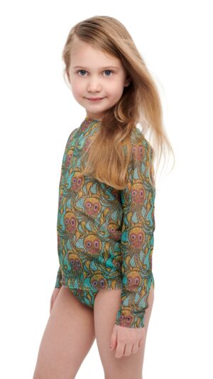 sku: 24002461 | Brand: Roda Soleil  | Size: 104 110 116 122 128 134 140 146 152 158  | Colors: Цветной  | Бренды RoDa Soleil | Детские купальники | Title: Футболка ОСЬМИНОЖКИ