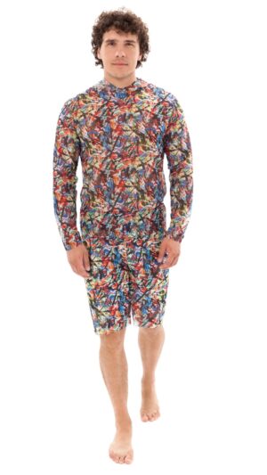 sku: 23003289 | Brand: Roda Soleil  | Size: XSmall Small Medium Large XLarge XXLarge  | Colors: Цветной  | Бренды RoDa Soleil | Пляжная одежда | Title: Футболка СТРИТ АРТ с капюшоном