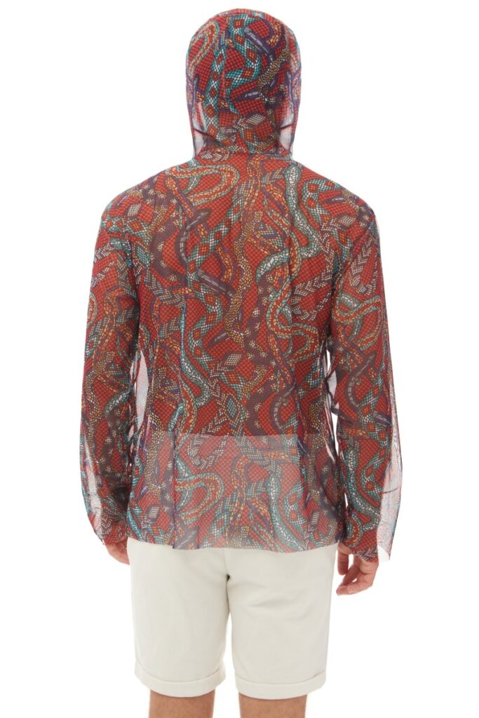 sku: 25003274 | Brand: RoDaSoleil  | Size: XSmall Small Medium Large XLarge XXLarge  | Colors: Цветной  | Бренды RoDaSoleil | Мужская коллекция Пляжная одежда | Title: Футболка ЗМЕИ МОЗАИКА с капюшоном
