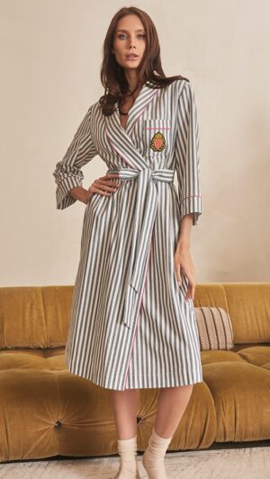 sku: 55356 | Brand: Laete  | Size: XSmall Small Medium Large XLarge XXLarge  | Colors: Сине-белый  | Бренды Laete | Домашняя одежда Халаты | Title: Халат