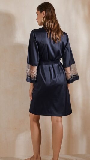 sku: 60550 | Brand: Laete  | Size: XSmall Small Medium Large XLarge XXLarge  | Colors: Темно-синий  | Бренды Laete | Домашняя одежда Халаты | Title: Халат