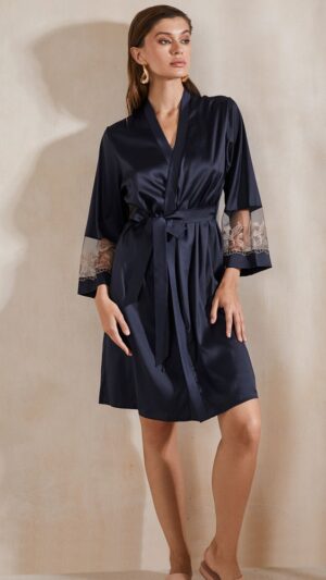 sku: 60550 | Brand: Laete  | Size: XSmall Small Medium Large XLarge XXLarge  | Colors: Темно-синий  | Бренды Laete | Домашняя одежда Халаты | Title: Халат