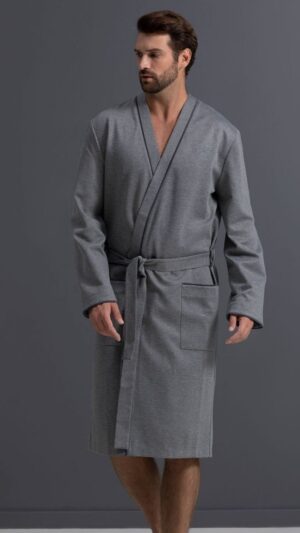 sku: 30471 | Brand: Laete  | Size: Small Medium Large XLarge XXLarge 3XL 4XL  | Colors: Серо-зеленый Серый меланж  | Бренды Laete | Мужская домашняя одежда Халаты | Title: Халат