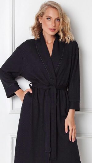 sku: ANNALISE BLACK | Brand: Aruelle  | Size: XSmall Small Medium Large XLarge XXLarge  | Colors: Черный  | Бренды Aruelle | Домашняя одежда Халаты | Title: Халат ANNALISE BLACK