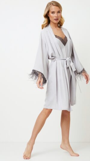 sku: BRIGITTE | Brand: Aruelle  | Size: XSmall Small Medium Large XLarge  | Colors: Светло-серый  | Бренды Aruelle | Домашняя одежда Халаты | Title: Халат BRIGITTE