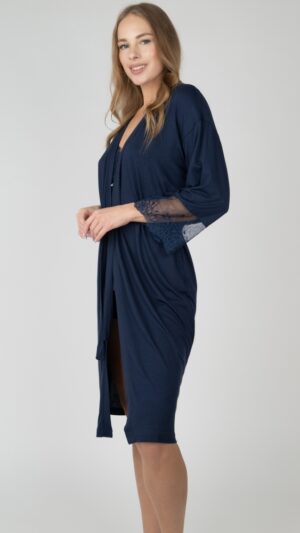 sku: С4919Л | Brand: Rose&Petal  | Size: Small Medium Large XLarge XXLarge 3XL 4XL  | Colors: Синий  | Бренды Rose&Petal | Домашняя одежда Халаты | Title: Халат HOMEWEAR ECLIPSE
