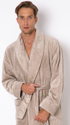 sku: KEVIN BROWN | Brand: Aruelle  | Size: Medium Large XLarge XXLarge  | Colors: Латте  | Бренды Aruelle | Мужская домашняя одежда Халаты | Title: Халат KEVIN