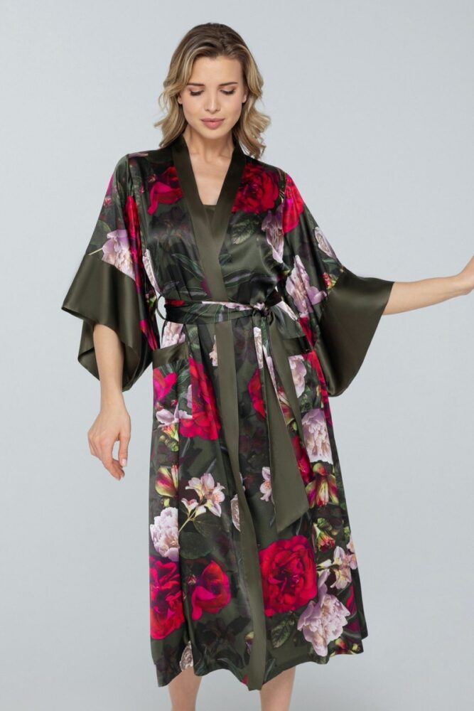 sku: W23-00SS201-L | Brand: Marc Andre  | Size: 36 38 40 42 44 46  | Colors: Оливковый  | Бренды Marc&Andre | Домашняя одежда Халаты | Title: Халат PETAL BEAUTY