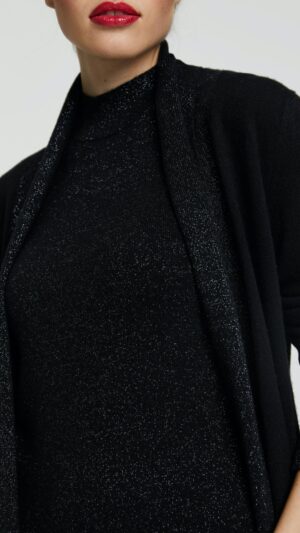 sku: W23-00CH2001 | Brand: Marc Andre  | Size: Small Medium Large  | Colors: Черный  | Бренды Marc&Andre | Кашемир Кардиганы | Title: Кардиган HIDDEN DIAMOND