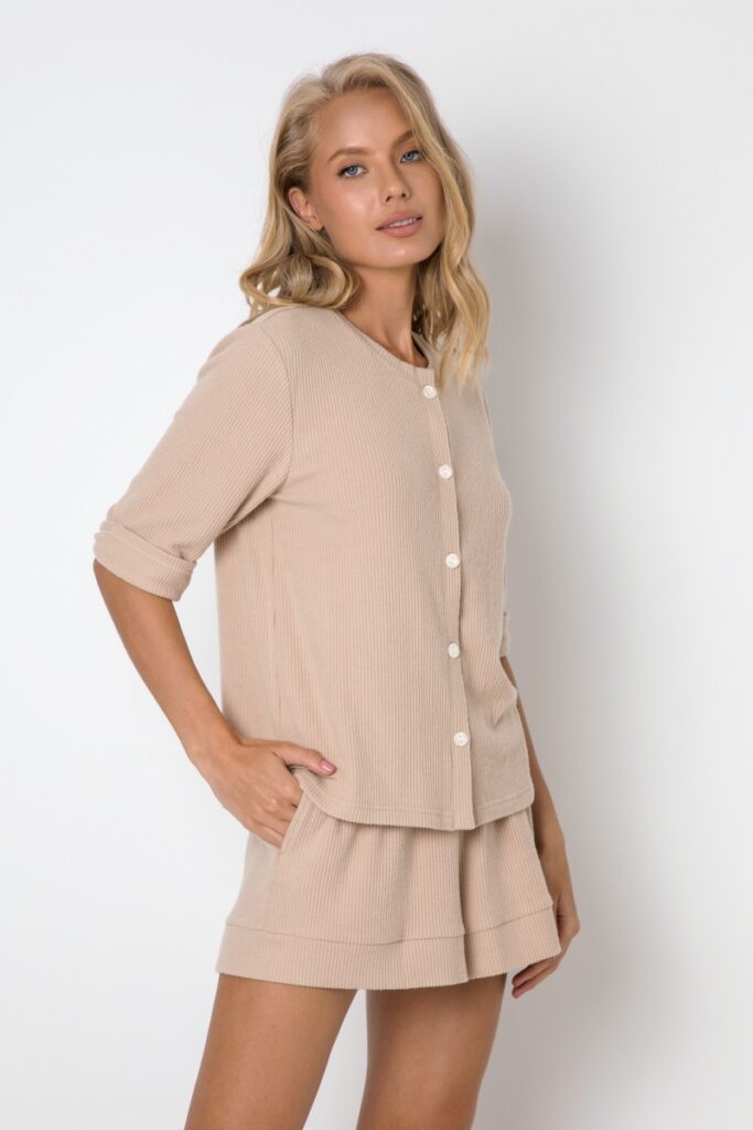 sku: TORY SET | Brand: Aruelle  | Size: XSmall Small Medium Large XLarge XXLarge  | Colors: Бежевый  | Бренды Aruelle | Домашняя одежда Костюмы | Title: Комплект с шортами TORY