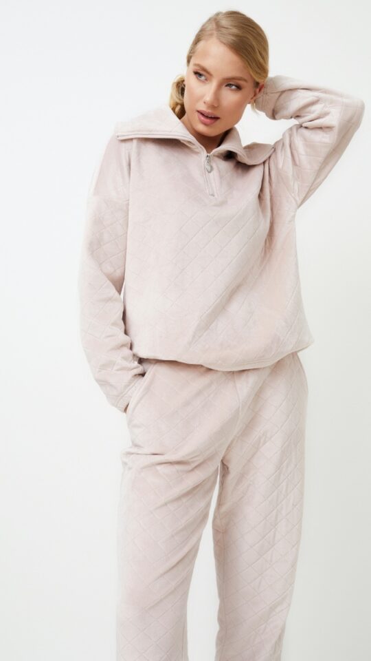 sku: ELLA | Brand: Aruelle  | Size: XSmall Small Medium Large XLarge  | Colors: Светло-бежевый  | Бренды Aruelle | Домашняя одежда Костюмы | Title: Костюм с брюками ELLA