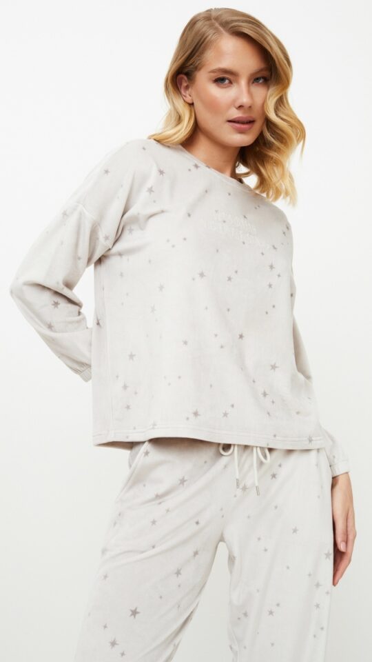 sku: MEREDITH | Brand: Aruelle  | Size: XSmall Small Medium Large XLarge XXLarge  | Colors: Светло-серый  | Бренды Aruelle | Домашняя одежда Костюмы | Title: Костюм с брюками MEREDITH