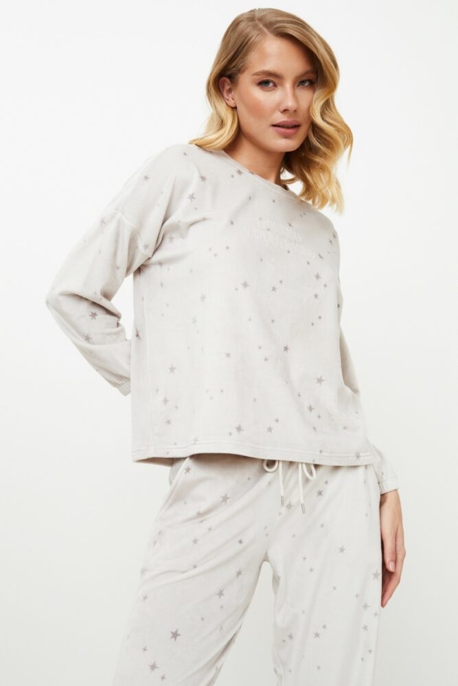 sku: MEREDITH | Brand: Aruelle | Size: XSmall Small Medium Large XLarge XXLarge | Colors: Светло-серый | Бренды Aruelle | Домашняя одежда Костюмы | Title: Костюм с брюками MEREDITH