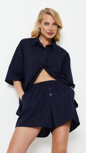 sku: NIA SET | Brand: Aruelle  | Size: XSmall Small Medium Large XLarge XXLarge  | Colors: Синий  | Бренды Aruelle | Домашняя одежда Костюмы | Title: Пижама с шортами NIA SET