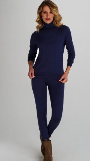 sku: W21-00SC211 | Brand: Marc Andre  | Size: 36 38 40 42 44  | Colors: Синий  | Бренды Marc&Andre | Кашемир Брюки | Title: Леггинсы LAVISH SENSE