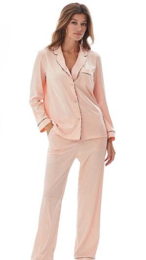 sku: 60579 | Brand: Laete  | Size: XSmall Small Medium Large XLarge XXLarge  | Colors: Лимонный Персиковый Серо-бежевый Сиренево-коричневый  | Бренды Laete | Домашняя одежда Пижамы | Title: Пижама с брюками