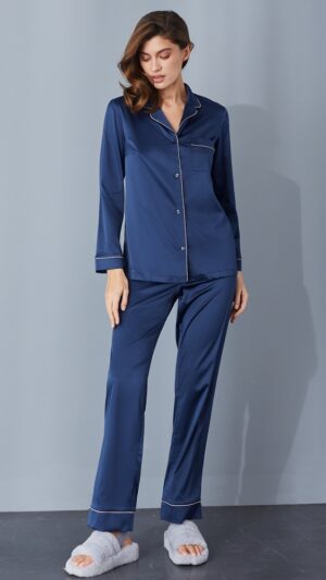 sku: 60544+60545 | Brand: Laete  | Size: XSmall Small Medium Large XLarge XXLarge  | Colors: Бежевый Глубокий синий  | Бренды Laete | Домашняя одежда Пижамы | Title: Пижама с брюками
