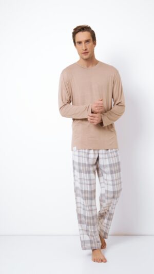 sku: AIDEN | Brand: Aruelle  | Size: Small Medium Large XLarge XXLarge  | Colors: Серый/Бежевый  | Бренды Aruelle | Мужская домашняя одежда Пижамы | Title: Пижама с брюками AIDEN