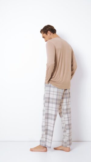 sku: AIDEN | Brand: Aruelle  | Size: Small Medium Large XLarge XXLarge  | Colors: Серый/Бежевый  | Бренды Aruelle | Мужская домашняя одежда Пижамы | Title: Пижама с брюками AIDEN