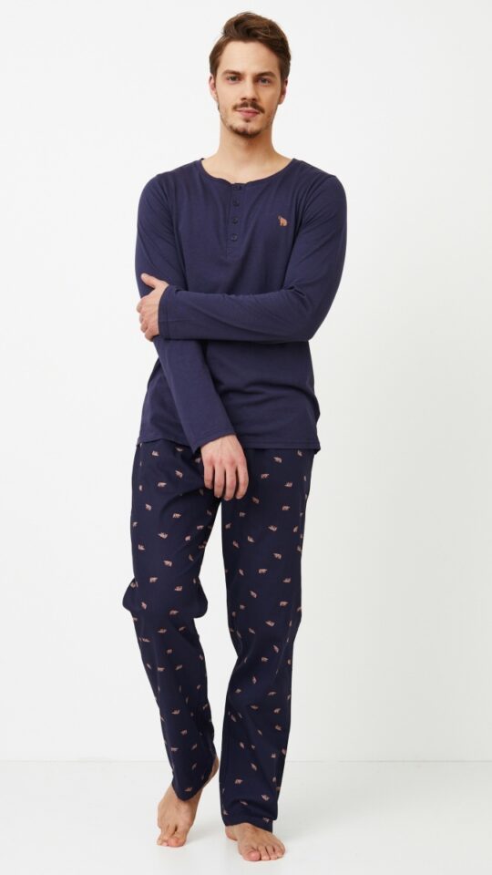 sku: BEN BLUE | Brand: Aruelle  | Size: Small Medium Large XLarge XXLarge  | Colors: Темно-синий  | Бренды Aruelle | Мужская коллекция Пижамы | Title: Пижама с брюками BEN BLUE