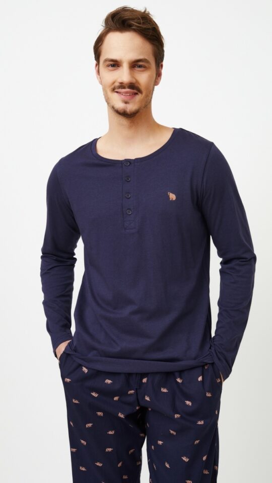 sku: BEN BLUE | Brand: Aruelle  | Size: Small Medium Large XLarge XXLarge  | Colors: Темно-синий  | Бренды Aruelle | Мужская коллекция Пижамы | Title: Пижама с брюками BEN BLUE