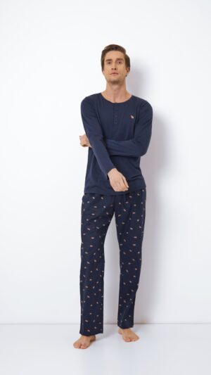 sku: BEN | Brand: Aruelle  | Size: Small Medium Large XLarge XXLarge  | Colors: Темно-синий  | Бренды Aruelle | Мужская домашняя одежда Пижамы | Title: Пижама с брюками BEN