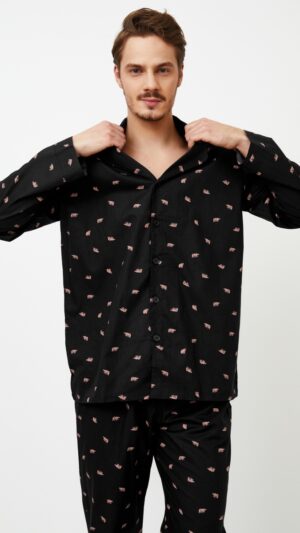 sku: BENJAMIN BLACK | Brand: Aruelle  | Size: Small Medium Large XLarge XXLarge  | Colors: Черный  | Бренды Aruelle | Мужская коллекция Пижамы | Title: Пижама с брюками BENJAMIN BLACK
