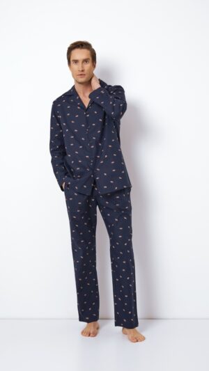 sku: BENJAMIN | Brand: Aruelle  | Size: Small Medium Large XLarge XXLarge  | Colors: Темно-синий  | Бренды Aruelle | Мужская домашняя одежда Пижамы | Title: Пижама с брюками BENJAMIN