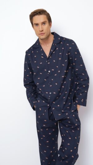 sku: BENJAMIN | Brand: Aruelle  | Size: Small Medium Large XLarge XXLarge  | Colors: Темно-синий  | Бренды Aruelle | Мужская домашняя одежда Пижамы | Title: Пижама с брюками BENJAMIN