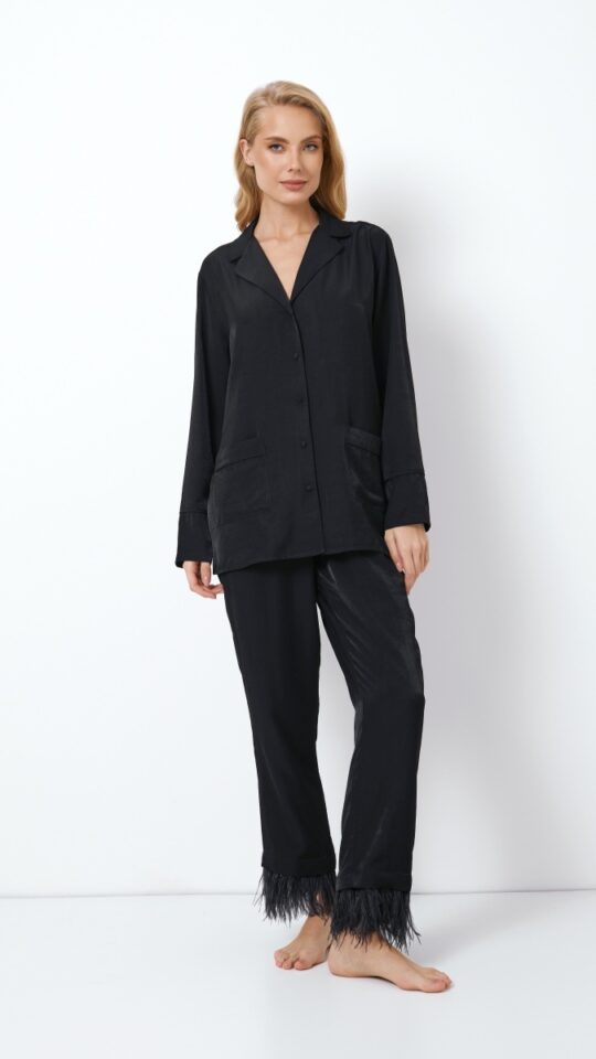 sku: BRIGITTE | Brand: Aruelle  | Size: XSmall Small Medium Large XLarge XXLarge  | Colors: Черный  | Бренды Aruelle | Домашняя одежда Пижамы | Title: Пижама с брюками BRIGITTE