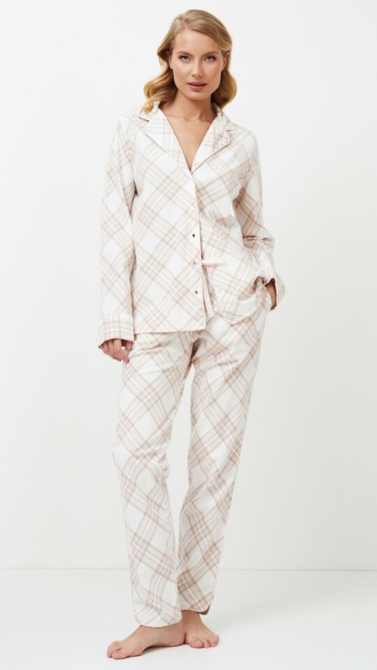 sku: CAMILLE | Brand: Aruelle  | Size: XSmall Small Medium Large XLarge XXLarge  | Colors: Бежевый/Молочный  | Бренды Aruelle | Домашняя одежда Пижамы | Title: Пижама с брюками CAMILLE