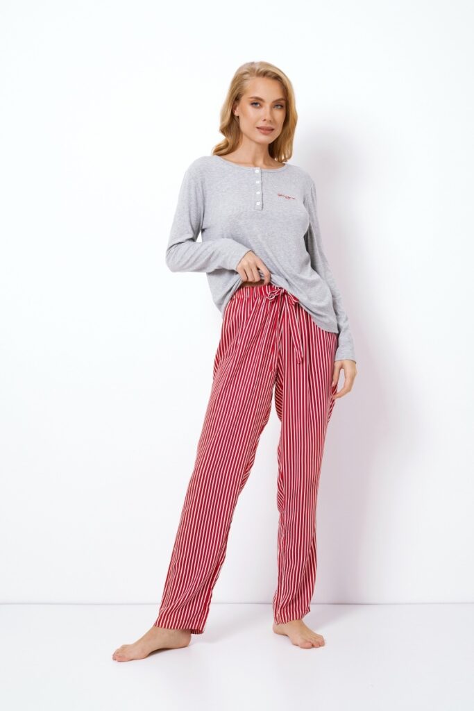 sku: CAMY | Brand: Aruelle  | Size: XSmall Small Medium Large XLarge XXLarge  | Colors: Красный/Серый  | Бренды Aruelle | Домашняя одежда Пижамы | Title: Пижама с брюками CAMY