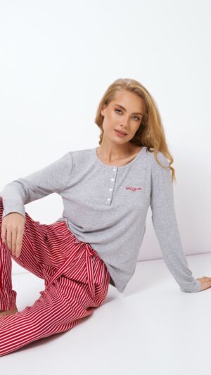 sku: CAMY | Brand: Aruelle  | Size: XSmall Small Medium Large XLarge XXLarge  | Colors: Красный/Серый  | Бренды Aruelle | Домашняя одежда Пижамы | Title: Пижама с брюками CAMY