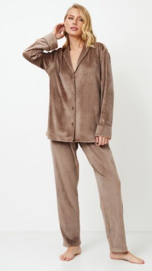 sku: CHOCO | Brand: Aruelle  | Size: XSmall Small Medium Large XLarge XXLarge  | Colors: Кофейный  | Бренды Aruelle | Домашняя одежда Пижамы | Title: Пижама с брюками CHOCO