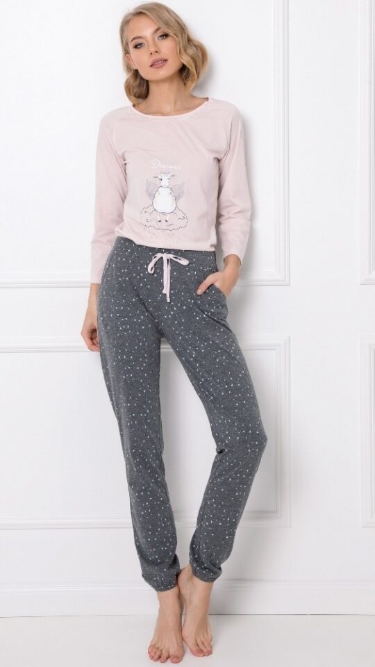 sku: DEBBIE | Brand: Aruelle  | Size: XSmall Small Medium Large XLarge XXLarge  | Colors: Светлый розовый/Графит  | Бренды Aruelle | Домашняя одежда Пижамы | Title: Пижама с брюками DEBBIE