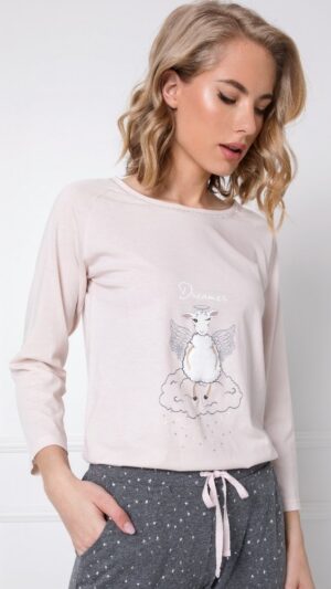 sku: DEBBIE | Brand: Aruelle  | Size: XSmall Small Medium Large XLarge XXLarge  | Colors: Светлый розовый/Графит  | Бренды Aruelle | Домашняя одежда Пижамы | Title: Пижама с брюками DEBBIE
